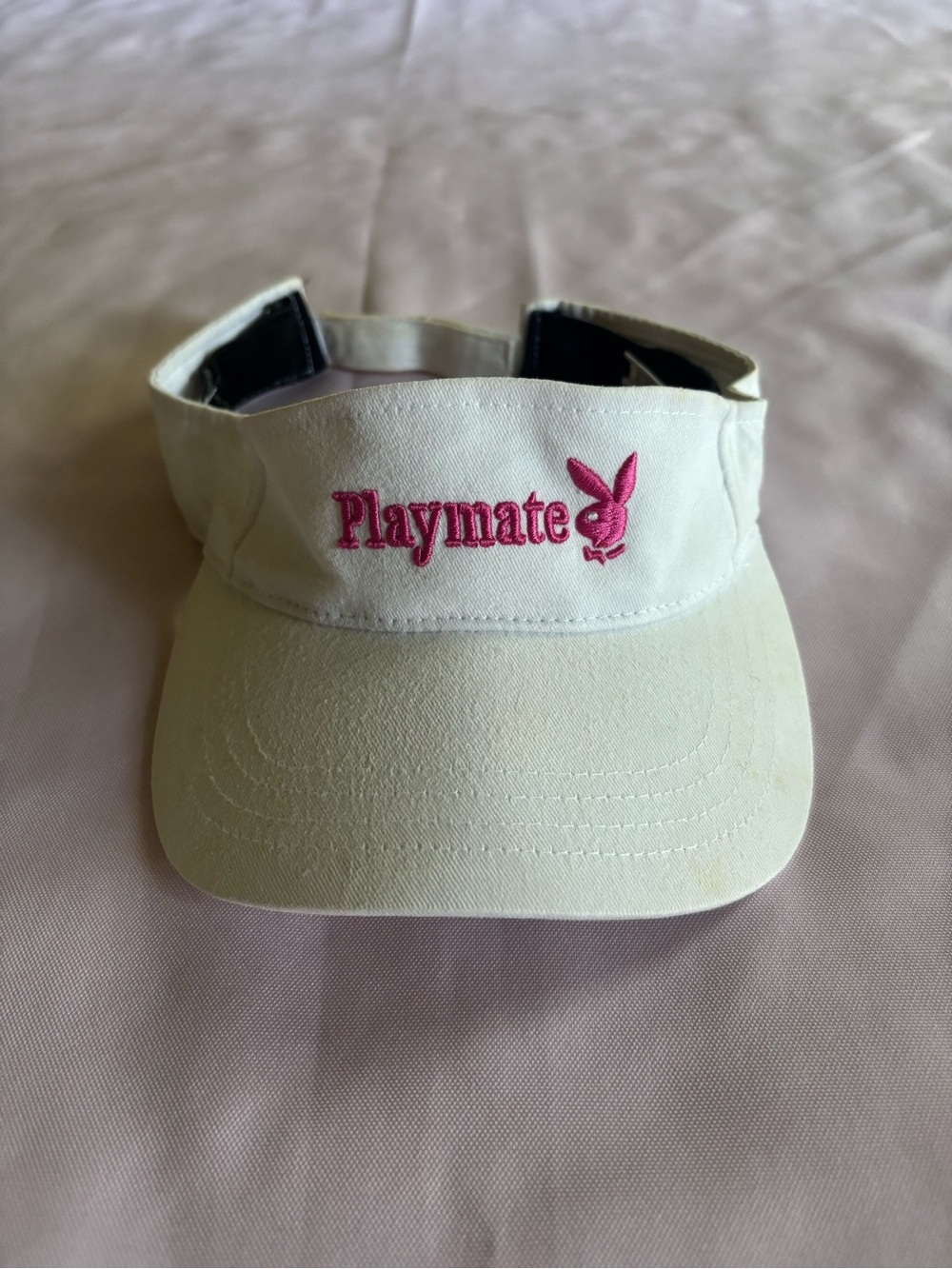 PLAYBOY White Visor with Pink Playmate Embroidery